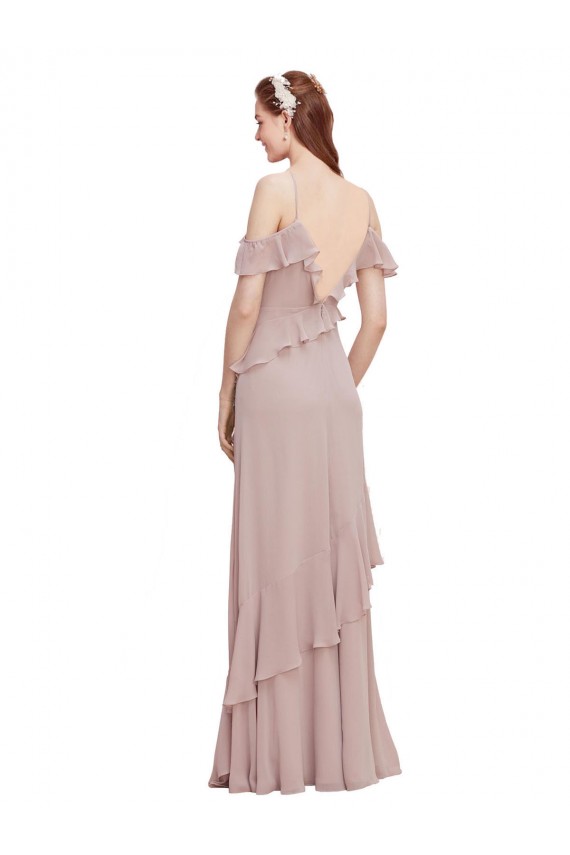 Chiffon Off the Shoulder Sleeveless Long Formal Dresses / Bridesmaid Dresses Kent