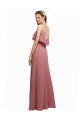 Chiffon Spaghetti Straps Sleeveless V-Back Long Floor Length Bridesmaid Dress Kent