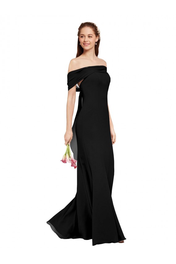 Soft Chiffon Off the Shoulder Sleeveless Long Prom Dress / Bridesmaid Dress Kent