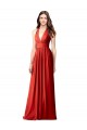 Soft Chiffon Halter Neck Sleeveless Open Back Long Bridesmaid Dress / Formal Dress Kent