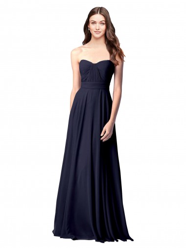 Soft Chiffon Sweetheart Sleeveless Open Back Long Evening Dress / Bridesmaid Dress Kent