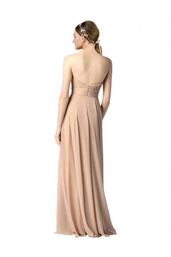Soft Chiffon Sweetheart Sleeveless Open Back Long Evening Dress / Bridesmaid Dress Kent