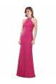 Soft Chiffon Halter Neck Sleeveless Open Back Ruby Long Bridesmaid Dress Kent