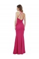 Soft Chiffon Halter Neck Sleeveless Open Back Ruby Long Bridesmaid Dress Kent
