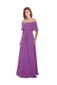 Soft Chiffon Off the Shoulder Flutter Sleeves Dahlia Long Bridesmaid Dress Kent