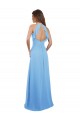Chiffon Halter Neck Sleeveless Keyhole Back Periwinkle Long Bridesmaid Dress / Evening Dress Kent