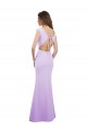 Soft Chiffon Round Neck Cap Sleeves Open Back Long Bridesmaid Dress Kent