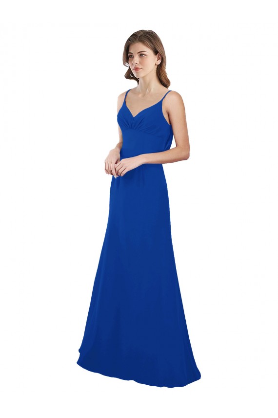 Soft Chiffon Sweetheart Sleeveless Low Back Long Evening Dress / Bridesmaid Dress Kent