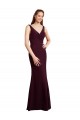 Soft Chiffon V-Neck Sleeveless V-Back Burgundy Gold Long Bridesmaid Dress Kent