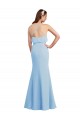 Soft Chiffon Spaghetti Straps Sleeveless Open Back Light Sky Blue Long Bridesmaid Dress Kent