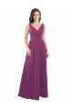Soft Chiffon V-Neck Sleeveless V-Back Wild Berry Long Bridesmaid Dress Kent