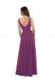 Soft Chiffon V-Neck Sleeveless V-Back Wild Berry Long Bridesmaid Dress Kent