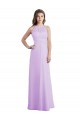 Soft Chiffon Halter Neck Sleeveless Keyhole Back Long Bridesmaid Dress / Formal Dress Kent