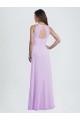 Soft Chiffon Halter Neck Sleeveless Keyhole Back Long Bridesmaid Dress / Formal Dress Kent