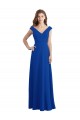Chiffon V-Neck Sleeveless Royal Blue Long Bridesmaid Dress / Evening Dress Kent