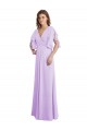 Soft Chiffon V-Neck Split Sleeves V-Back Long Bridesmaid Dress Kent