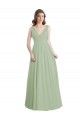 Soft Chiffon V-Neck Sleeveless V-Back Long Formal Dress / Bridesmaid Dress Kent