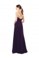 Soft Chiffon Spaghetti Straps Sleeveless Open Back Grape Long Formal Dress / Bridesmaid Dress Kent