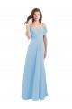 Soft Chiffon Spaghetti Straps Cold Shoulder Low Back Long Bridesmaid Dress Kent