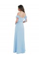 Soft Chiffon Spaghetti Straps Cold Shoulder Low Back Long Bridesmaid Dress Kent