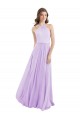 Chiffon Halter Neck Sleeveless Lilac Long Bridesmaid Dress / Evening Dress Kent