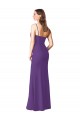 Soft Chiffon Sweetheart Sleeveless Low Back Plum Purple Long Bridesmaid Dress Kent