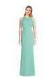 Soft Chiffon Jewel Neck Sleeveless Open Back Long Bridesmaid Dress Kent