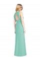 Soft Chiffon Jewel Neck Sleeveless Open Back Long Bridesmaid Dress Kent