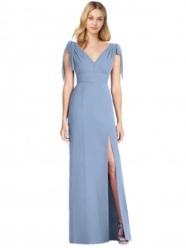 Soft Chiffon V-Neck Sleeveless V-Back Mermaid Long Bridesmaid Dress Kent