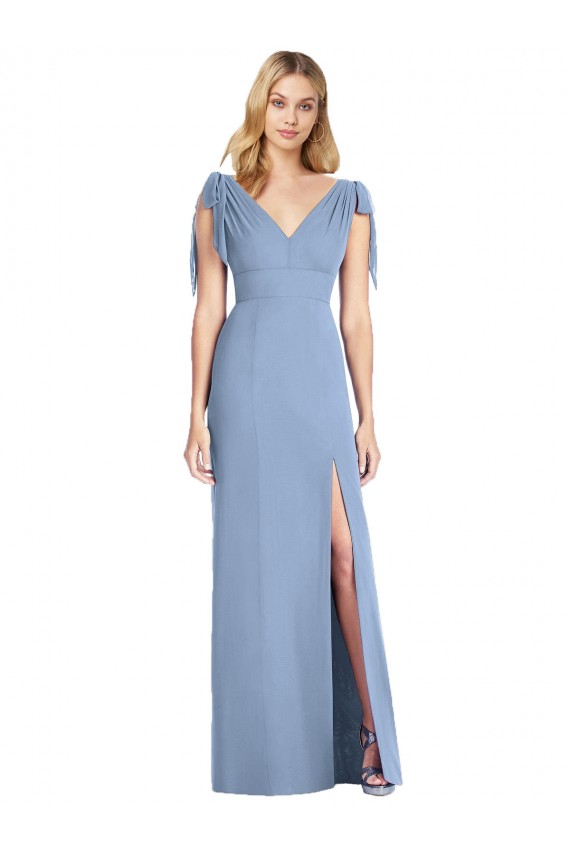 Soft Chiffon V-Neck Sleeveless V-Back Mermaid Long Bridesmaid Dress Kent