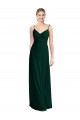 Soft Chiffon Spaghetti Straps Sleeveless Low Back Ever Green Long Bridesmaid Dress Kent