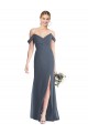 Soft Chiffon Off the Shoulder Sleeveless Open Back Long Bridesmaid Dress Kent