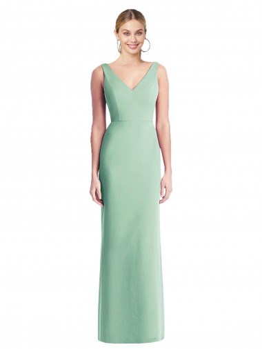 Soft Chiffon V-Neck Sleeveless Tie Back Long Bridesmaid Dress Kent