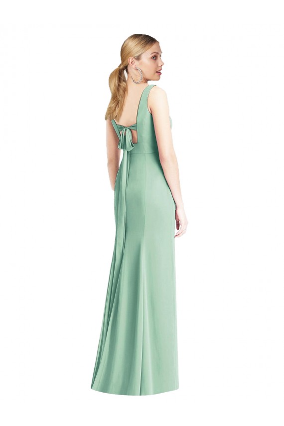 Soft Chiffon V-Neck Sleeveless Tie Back Long Bridesmaid Dress Kent