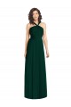 Soft Chiffon Halter Neck Sleeveless Ever Green Long Bridesmaid Dress Kent