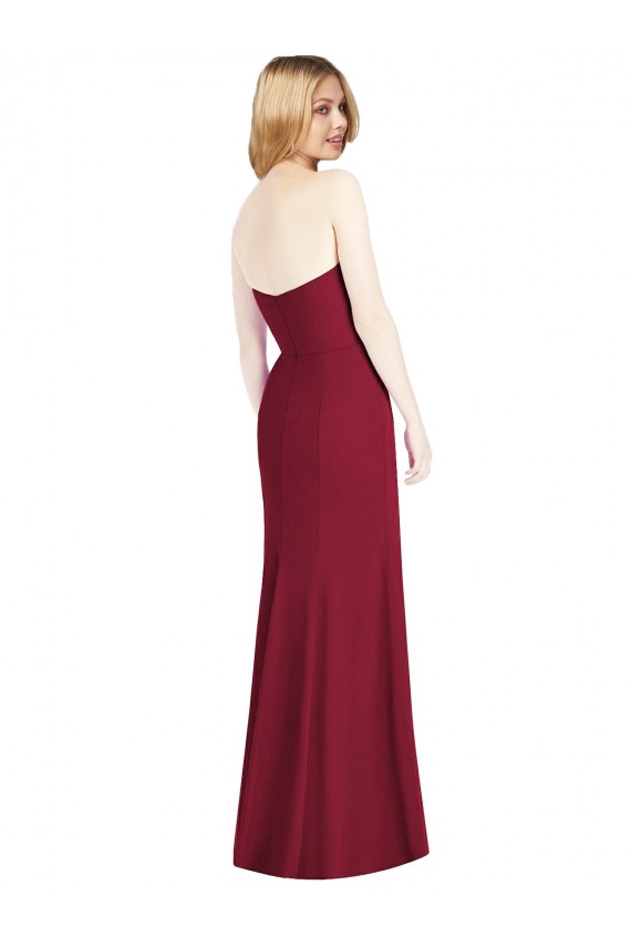 Soft Chiffon Sweetheart Sleeveless Desert Rose Long Bridesmaid Dress Kent