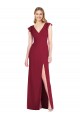 Soft Chiffon V-Neck Ruffle Sleeves Tie Back Long Bridesmaid Dress Kent