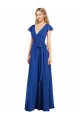 Lxue Chiffon V-Neck Flutter Sleeves Long Bridesmaid Dress Kent