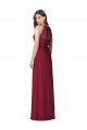Soft Chiffon Halter Neck Sleeveless Burgundy Long Bridesmaid Dress Kent