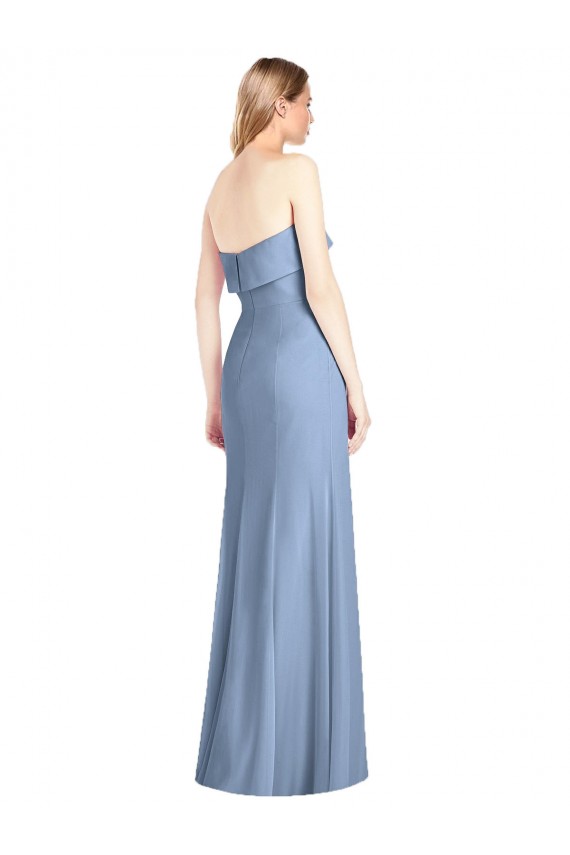 Soft Chiffon Strapless Sleeveless Trumpet Long Bridesmaid Dress Kent