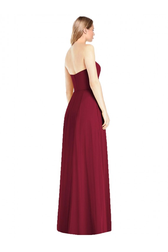 Soft Chiffon V-Neck Sleeveless Hot Pink Long Semi Formal Evening Dress / Bridesmaid Dress Kent