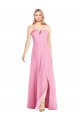 Soft Chiffon V-Neck Sleeveless Hot Pink Long Semi Formal Evening Dress / Bridesmaid Dress Kent