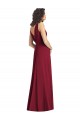 Chiffon V-Neck Sleeveless V-Back Hunter Long Wedding Party Dress Kent