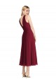 Soft Chiffon Halter Neck Sleeveless V-Back Tea length Prom Dress / Bridesmaid Dress Kent