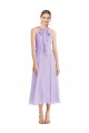 Soft Chiffon Halter Neck Sleeveless V-Back Tea length Prom Dress / Bridesmaid Dress Kent