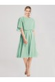 Soft Chiffon Flutter Sleeves Tie Back Knee Length Bridesmaid Dress Kent