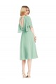 Soft Chiffon Flutter Sleeves Tie Back Knee Length Bridesmaid Dress Kent
