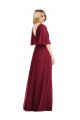 Soft Chiffon V-Neck Flutter Sleeves Long Bridesmaid Dress Kent