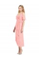 Soft Chiffon Spaghetti Straps Cold Shoulder Cocktail Length High Low Bridesmaid Dress Kent