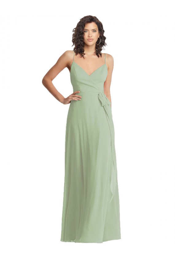 Soft Chiffon Spaghetti Straps Sleeveless Long Formal Evening Gown / Bridesmaid Dress Kent